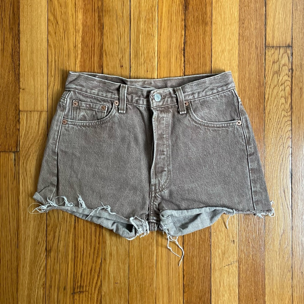 Vintage Levi's 501 Brown cutoff denim shorts